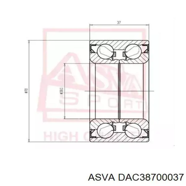 Подшипник ступицы DAC38700037 Asva