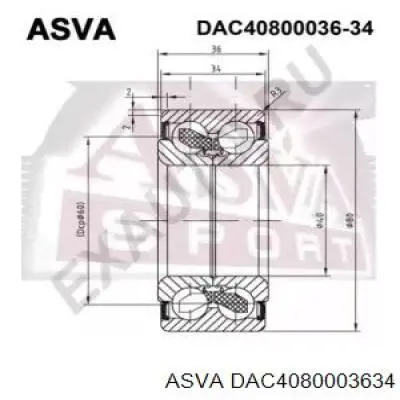 Rolamento de cubo dianteiro Asva DAC4080003634 preço, a partir de 55,87 USD