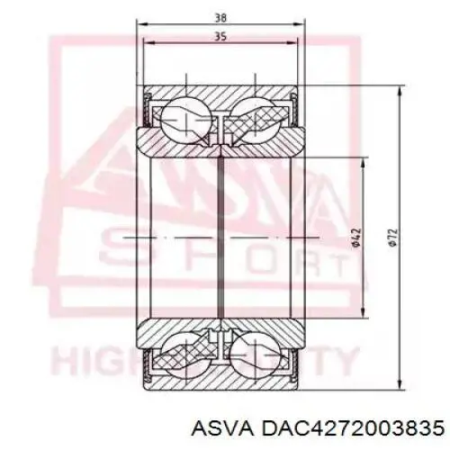 Подшипник ступицы DAC4272003835 Asva
