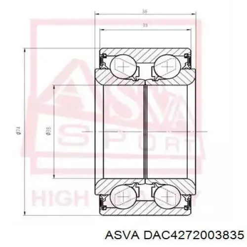 Compre DAC4272003835 Asva Rolamento de cubo dianteiro