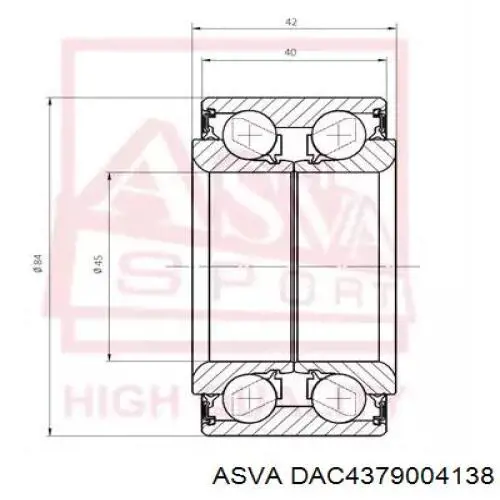 WB2004 Kavo Parts Подшипник ступицы передней