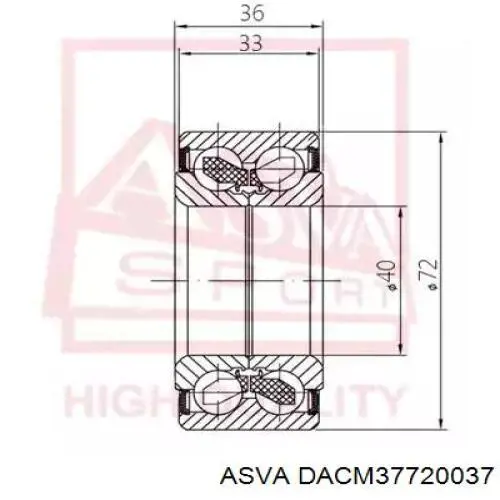 Комплект подшипника ступицы колеса Asva DACM37720037 цена, от 24.51 USD