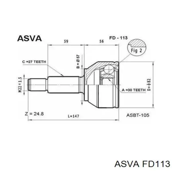 ШРУС наружный передний FD113 Asva