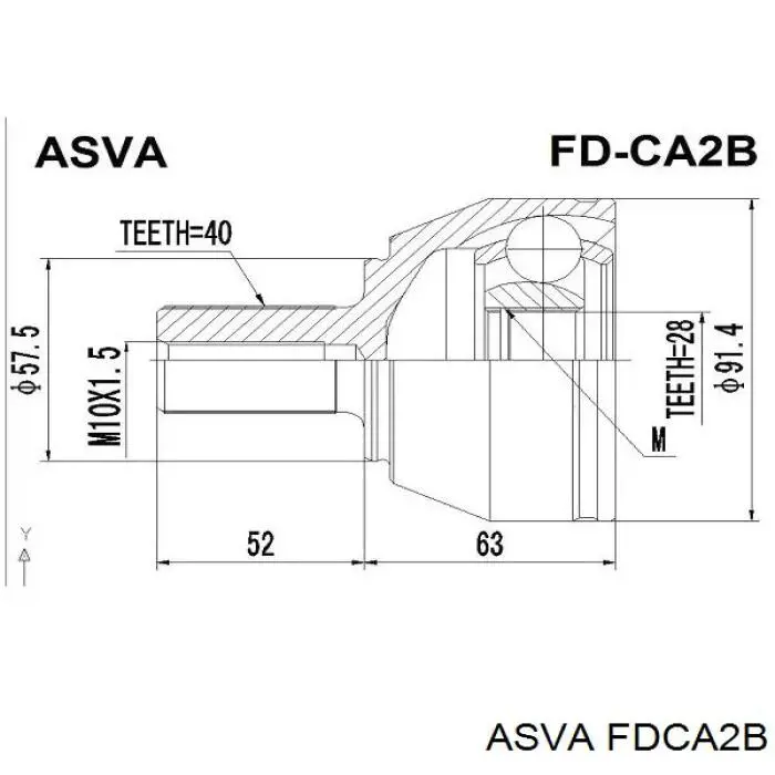 FD-CA2B Asva шрус наружный передний