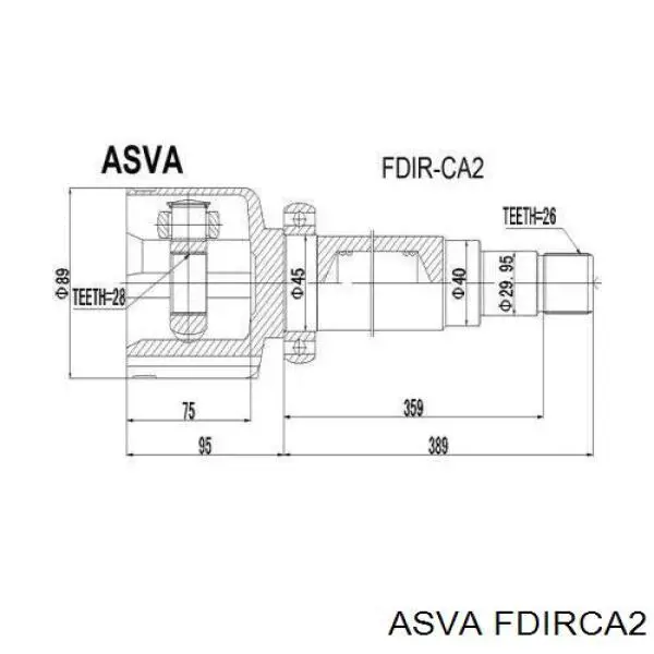 ШРУС внутренний правый FDIRCA2 Asva