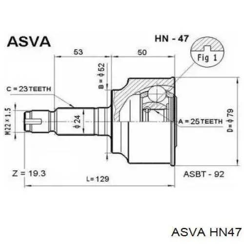 ШРУС наружный передний GI475 Japan Parts