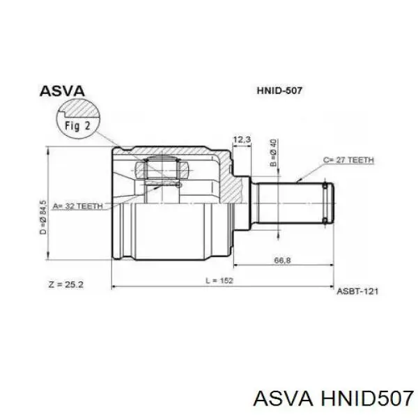 ШРУС внутренний передний левый ASVA HNID507