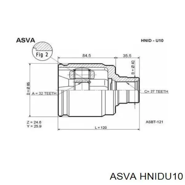Купить HNIDU10 Asva Шрус внутренний левый
