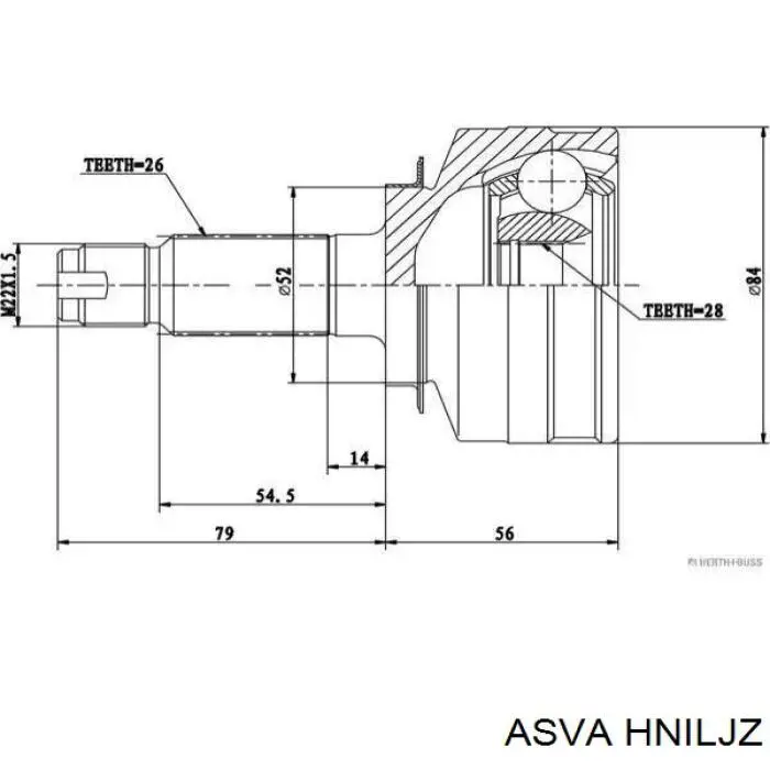 ШРУС внутренний правый 44310S5A300 Honda