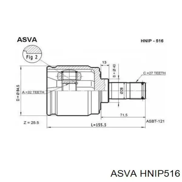 HNIP516 Asva шрус внутренний передний правый