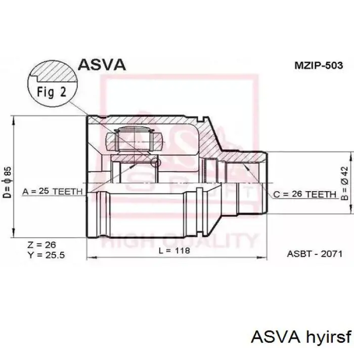 ШРУС наружный передний правый HYUNDAI 4960526D50