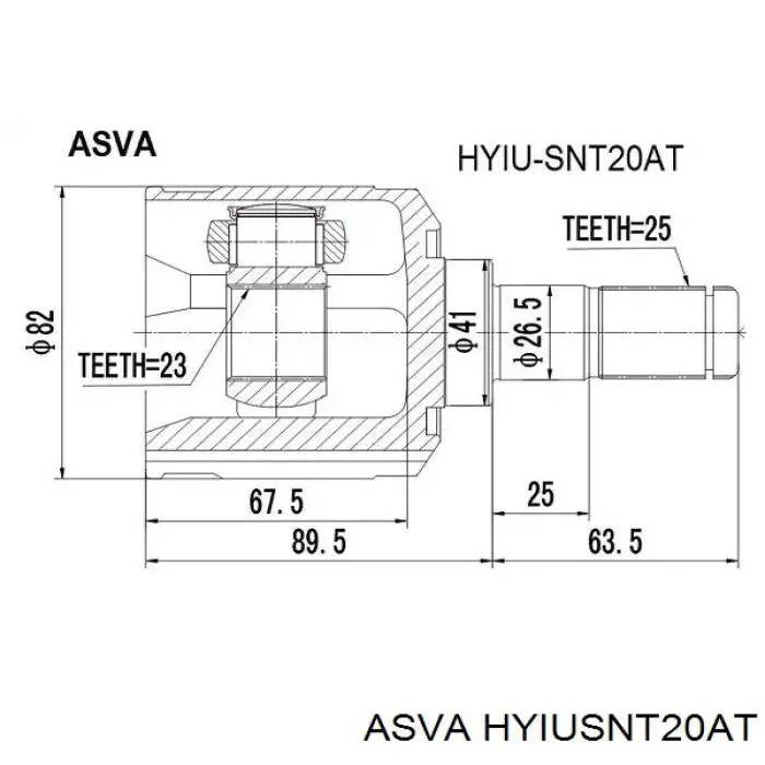 Шрус внутренний на Hyundai Sonata EF