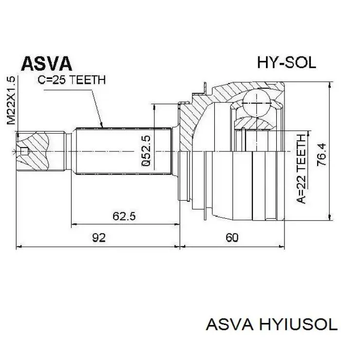 Шарнир привода внутренний Blue Print ADBP890042 цена, от 37.44 USD