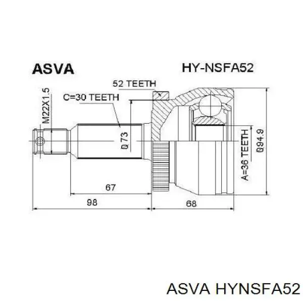 HYNSFA52 Asva Наружная граната