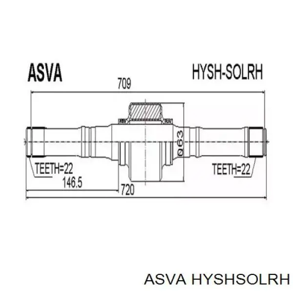 Правая полуось 495011R000 Chrysler