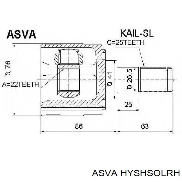 Правая полуось 495011R505 Hyundai/Kia