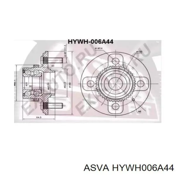 Ступица задняя 5271025222 Hyundai/Kia