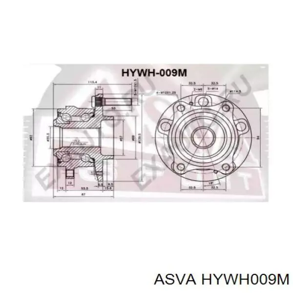 Передняя ступица HYWH009M Asva