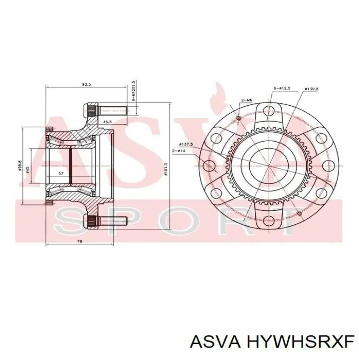 Ступица передняя HY1004A Driveshaft