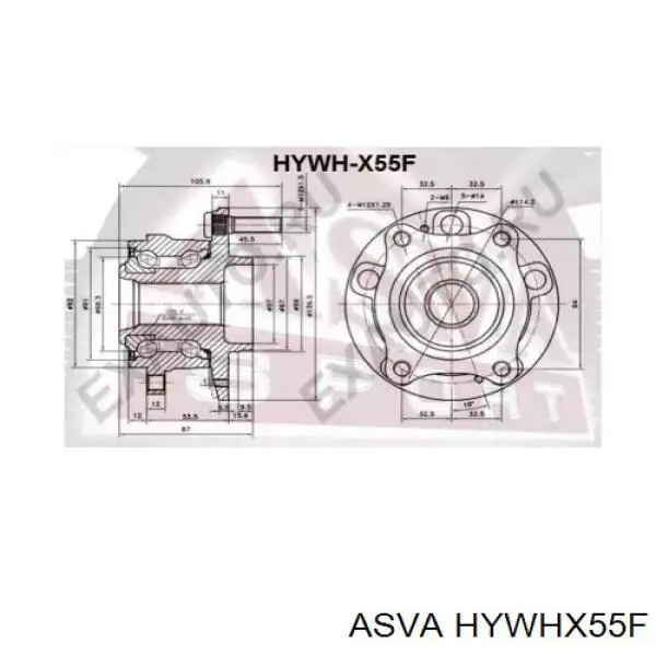 HYWHX55F Asva ступица передняя