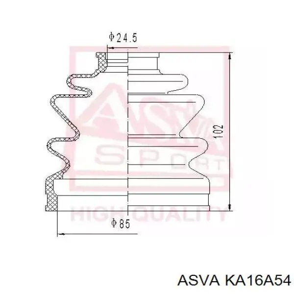 Правая полуось KA16A54 Asva