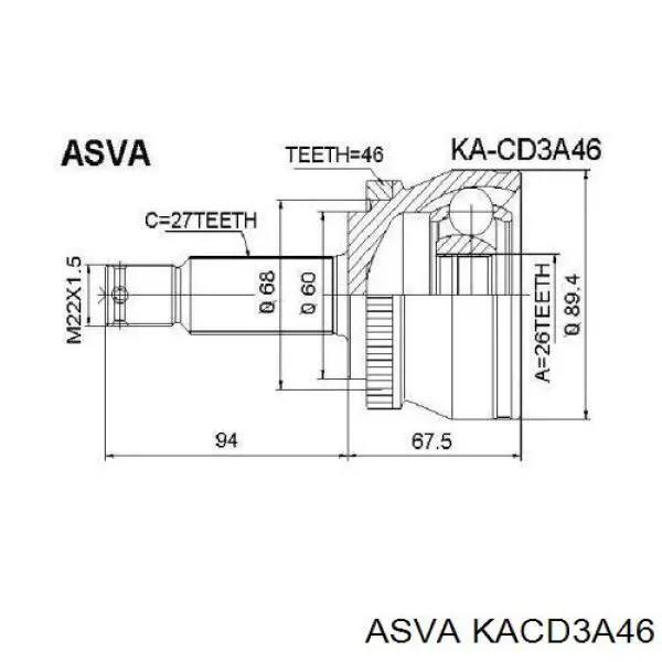 ШРУС наружный передний PCV4152 Patron