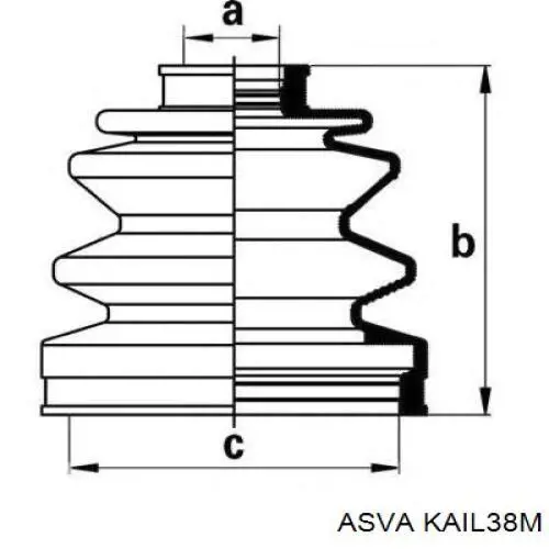Шарнир угловых скоростей передний левый Asva KAIL38M цена, от 41.17 USD