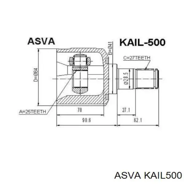 KAIL500 Asva Граната внутренняя передняя левая