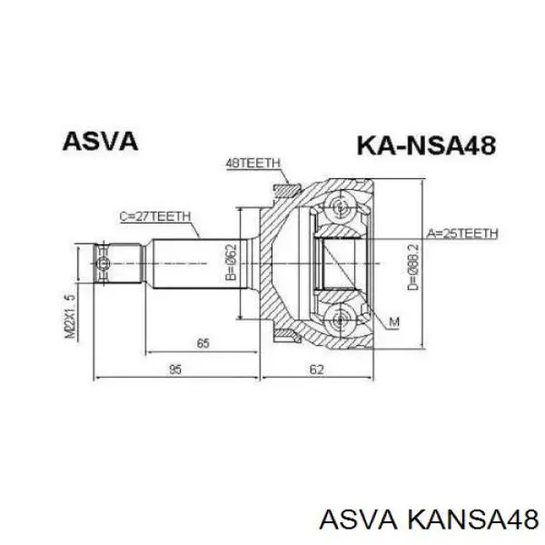 ШРУС наружный передний KANSA48 Asva