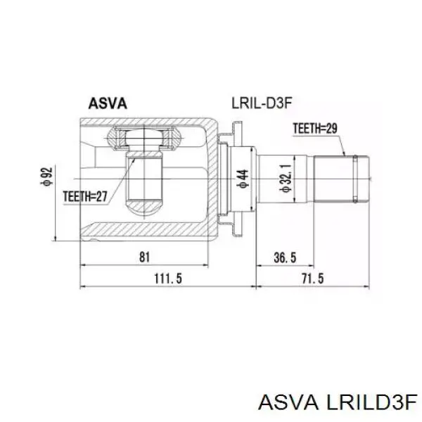 LRILD3F Asva полуось (привод передняя левая)