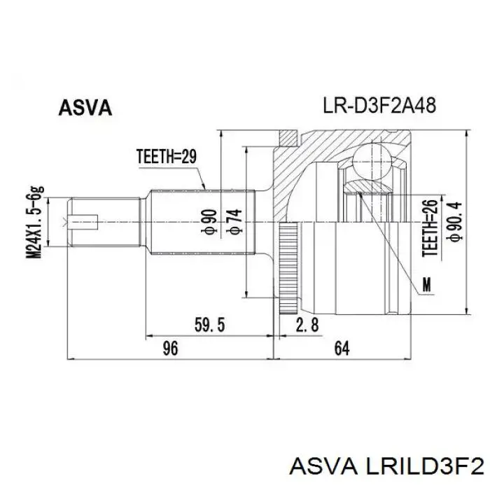 LRILD3F2 Asva шрус внутренний передний