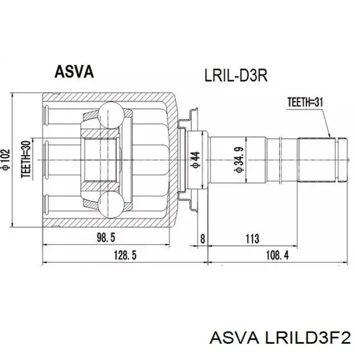Шарнир угловых скоростей внутренний передний GSP 659138 цена, от 41.59 USD