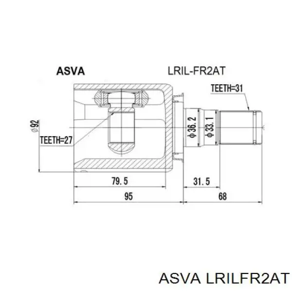 LRILFR2AT Asva Граната внутренняя передняя левая