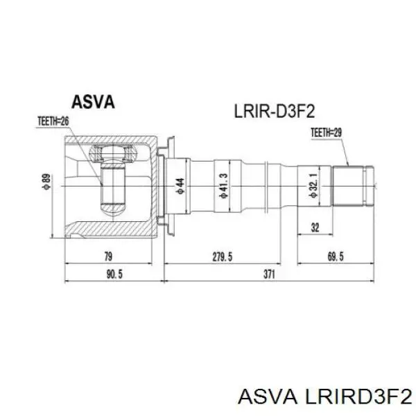 Внутренний шрус ASVA LRIRD3F2