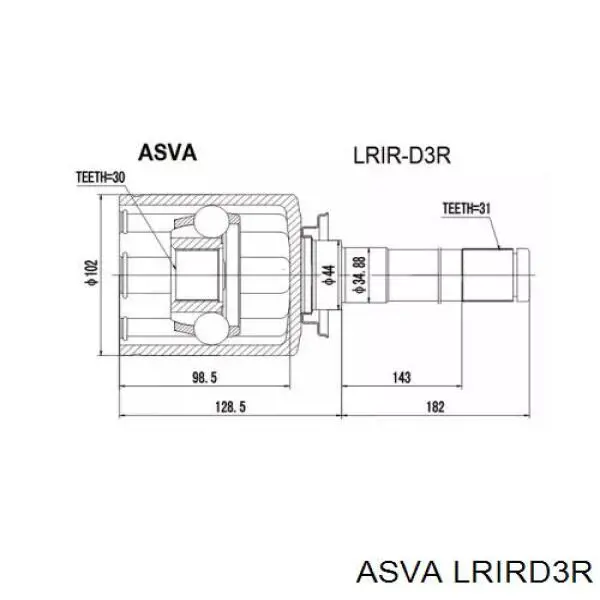LRIR-D3R Asva полуось задняя правая