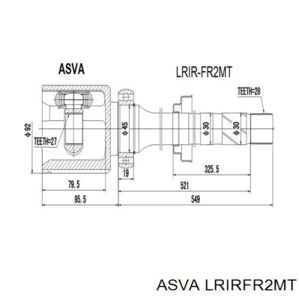 Полуось (привод) передняя правая LRIRFR2MT Asva