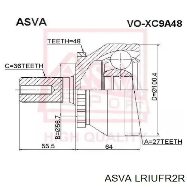 LRIUFR2R Asva Шарнир угловых скоростей внутренний задний