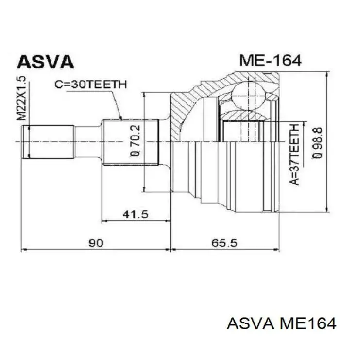 ME164 Asva шрус наружный передний