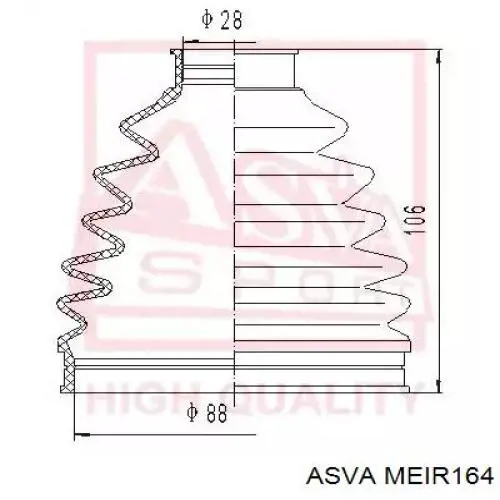 Шарнир привода внутренний Asva MEIR164 цена, от 117.26 USD