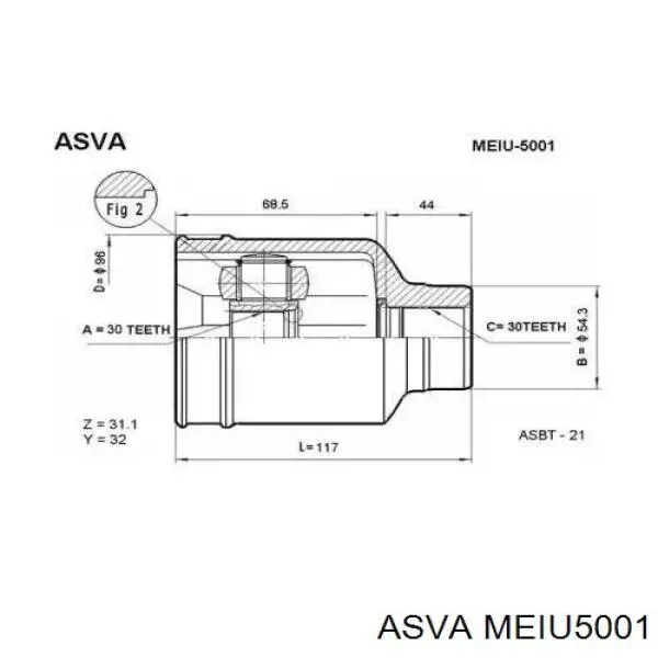  ШРУС внутренний передний Mercedes A 