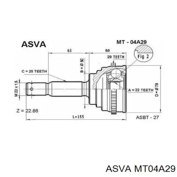 ШРУС наружный передний H281I36 NPS