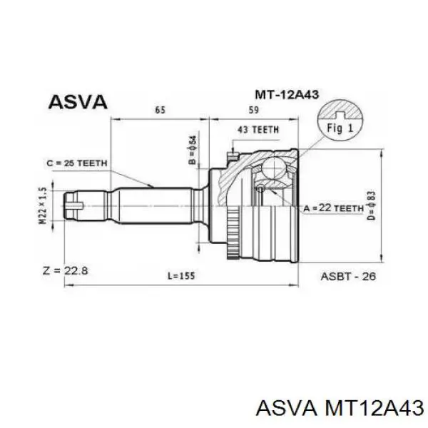 ШРУС наружный передний MMB886539 Mitsubishi