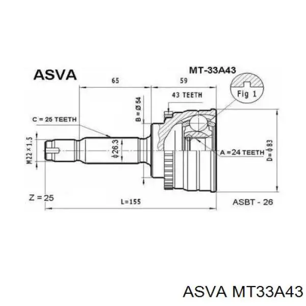 MT33A43 Asva Наружная граната