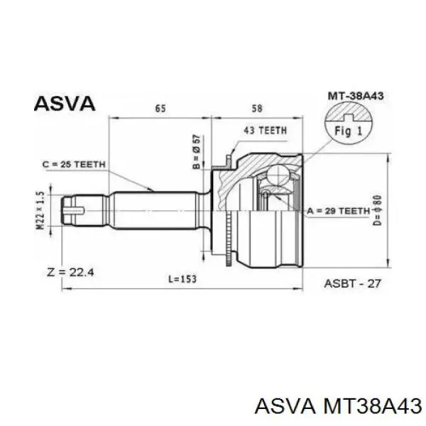 Граната колесная Asva MT38A43 цена, от 35.58 USD