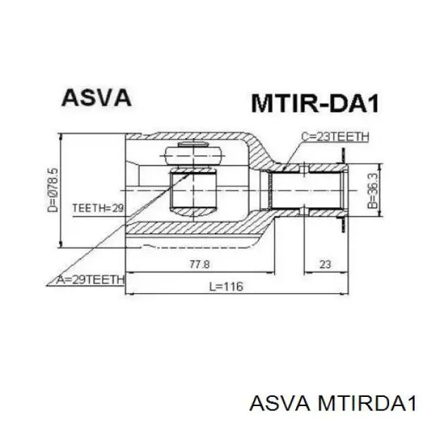 Шарнир привода внутренний Asva MTIRDA1 цена, от 38.20 USD