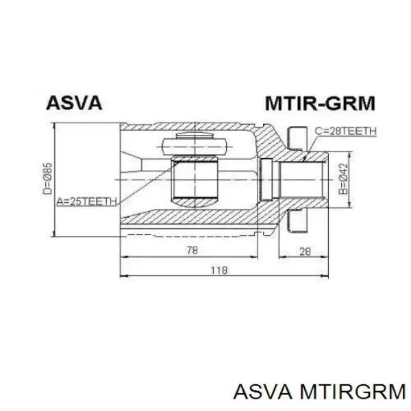 ШРУС внутренний передний правый MTIRGRM Asva