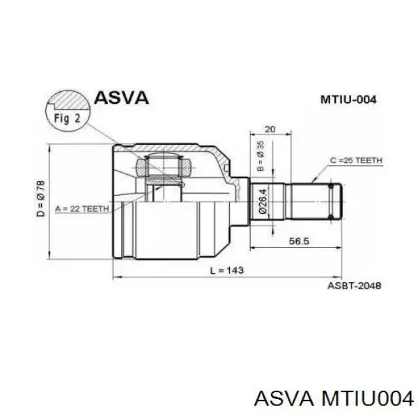 ШРУС внутренний, передний на Mitsubishi Lancer III C1A,C6A