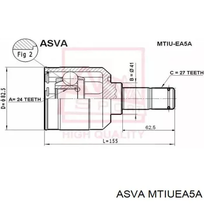 ШРУС внутренний передний ASVA MTIUEA5A