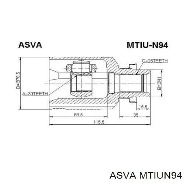 ШРУС внутренний передний правый MR336596 Mitsubishi