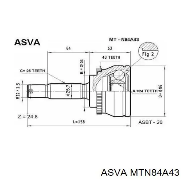 ШРУС наружный передний MN110629 Mitsubishi